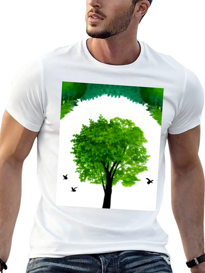 Nature Tree Graphic Black T-Shirt