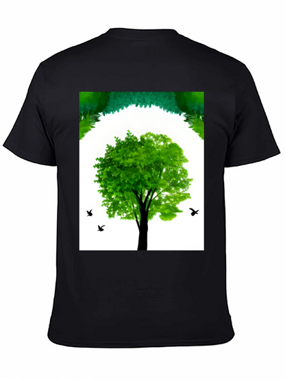 Nature Tree Graphic Black T-Shirt