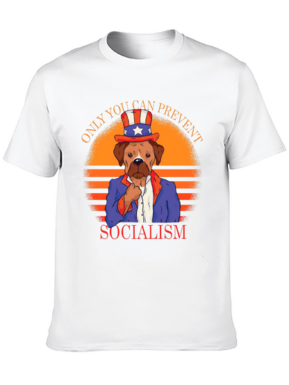 Patriotic Dog T-Shirt - Only You Can Prevent Socialism