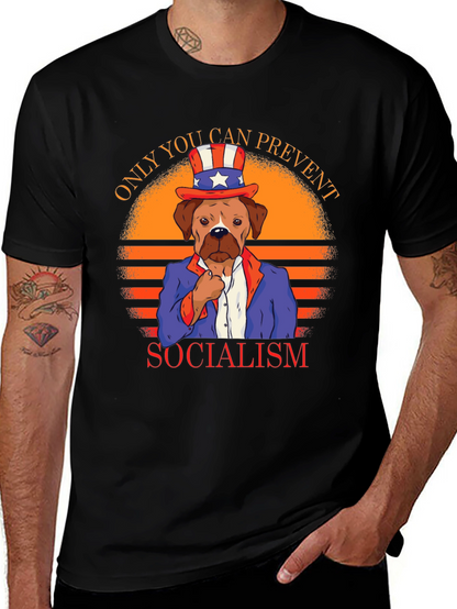Patriotic Dog T-Shirt - Only You Can Prevent Socialism