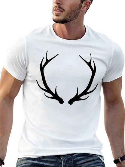 Antler Graphic Black T-Shirt - Mens Casual Tee