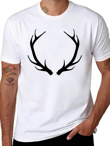 Antler Graphic Black T-Shirt - Mens Casual Tee