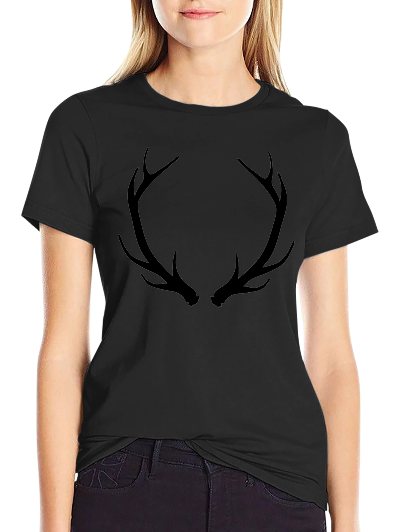 Antler Graphic Black T-Shirt - Mens Casual Tee
