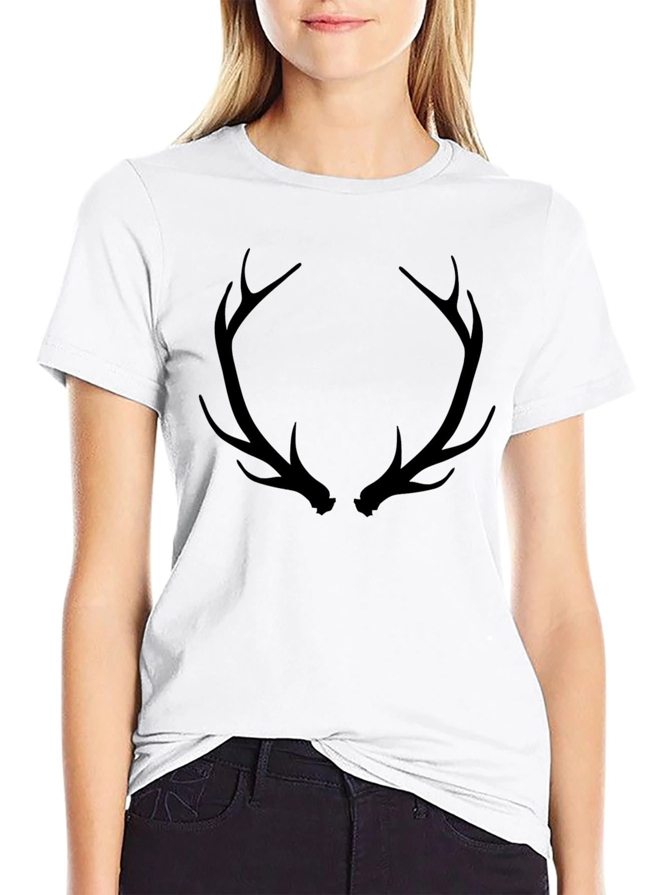 Antler Graphic Black T-Shirt - Mens Casual Tee