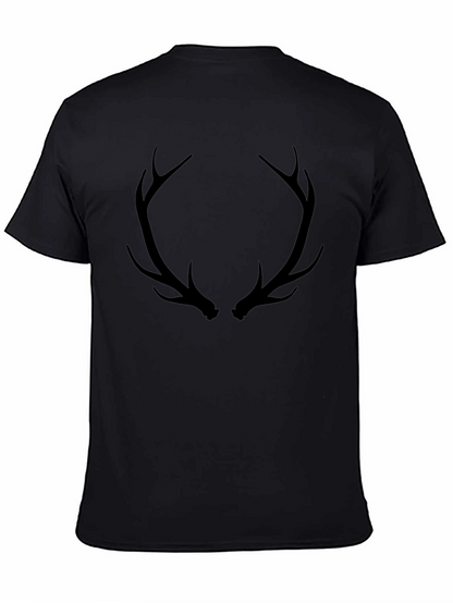 Antler Graphic Black T-Shirt - Mens Casual Tee