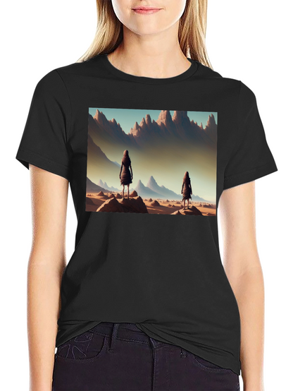 Desert Wanderer Graphic Tee - Black Cotton