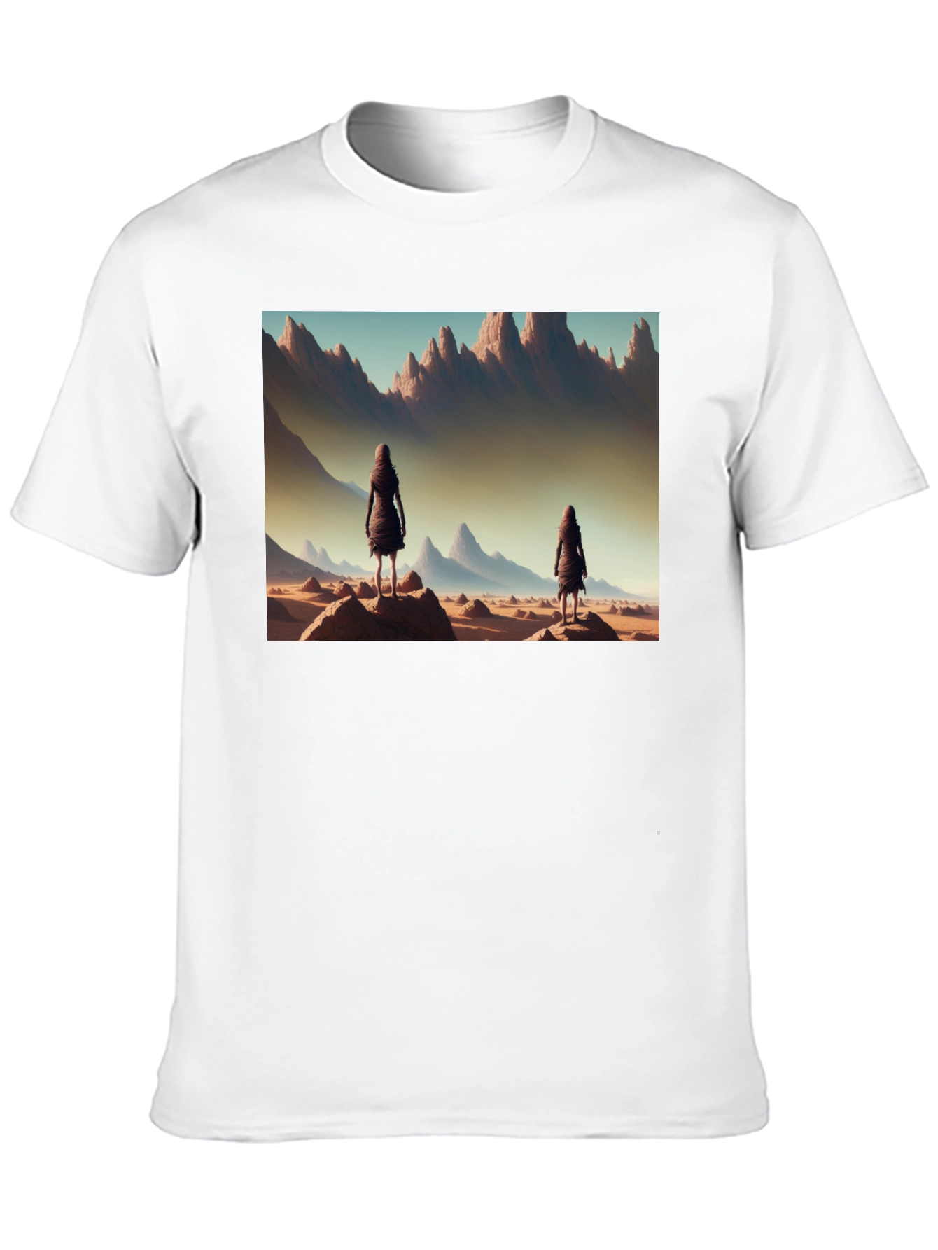 Desert Wanderer Graphic Tee - Black Cotton