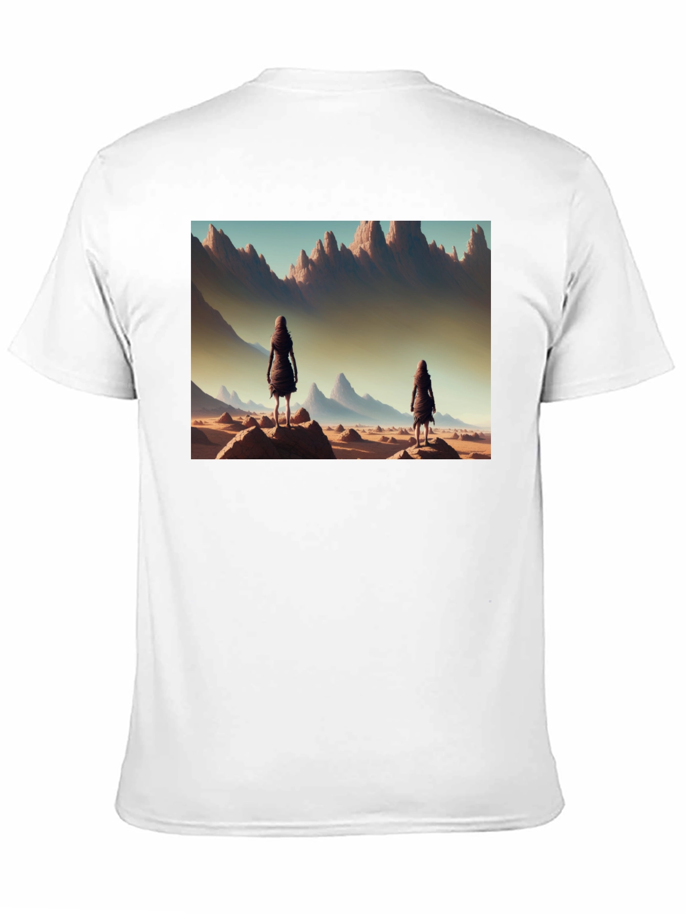 Desert Wanderer Graphic Tee - Black Cotton