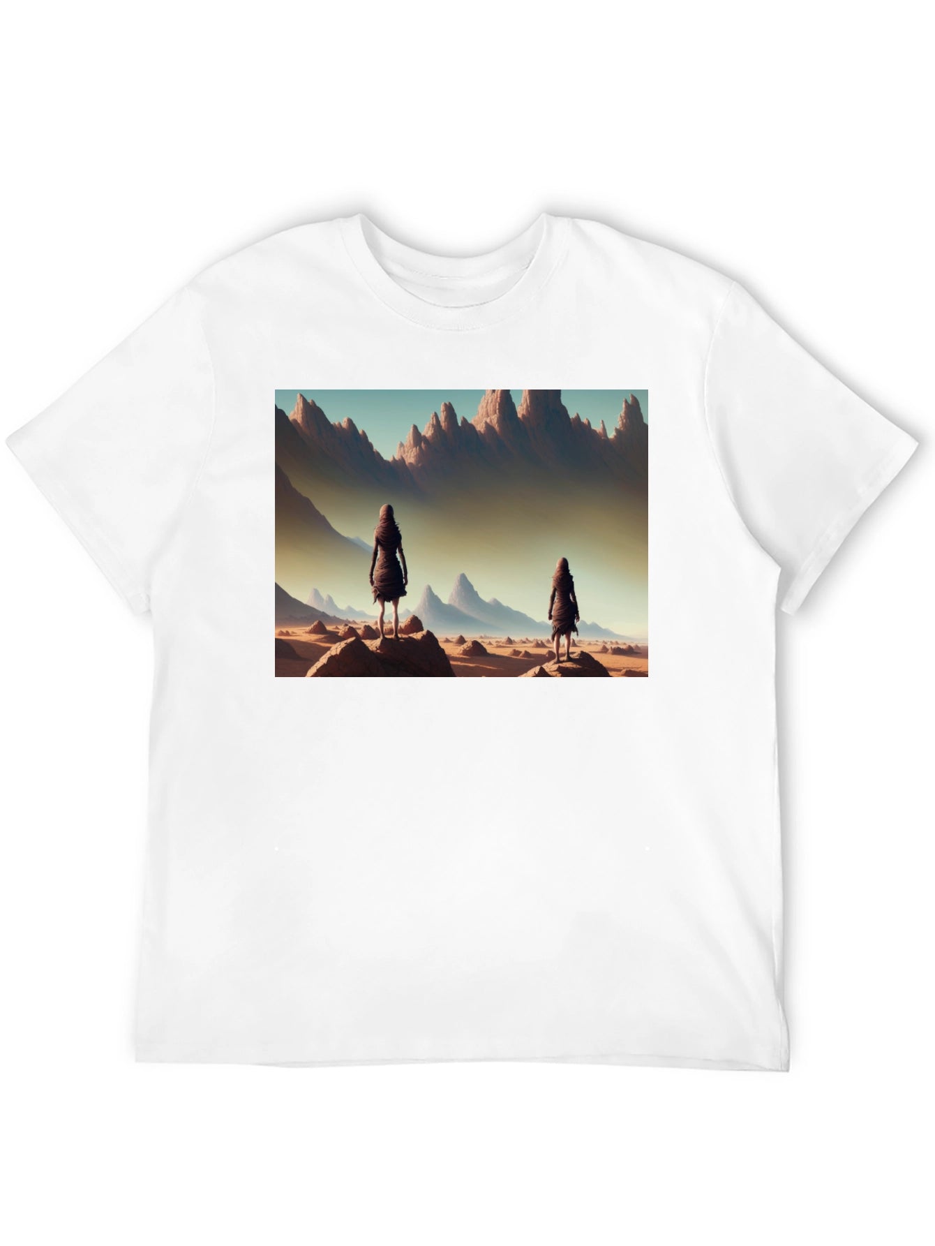 Desert Wanderer Graphic Tee - Black Cotton