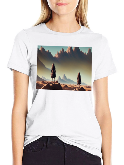 Desert Wanderer Graphic Tee - Black Cotton