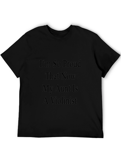 Proud Aunt Violinist Black T-Shirt