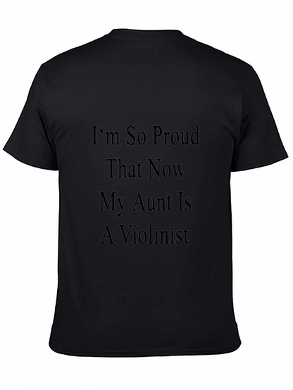 Proud Aunt Violinist Black T-Shirt