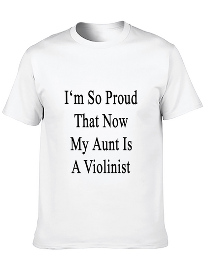 Proud Aunt Violinist Black T-Shirt
