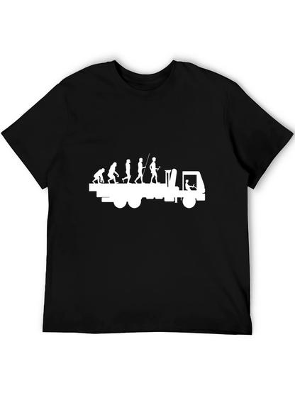 Evolution Trucker T-Shirt - Black Cotton Tee