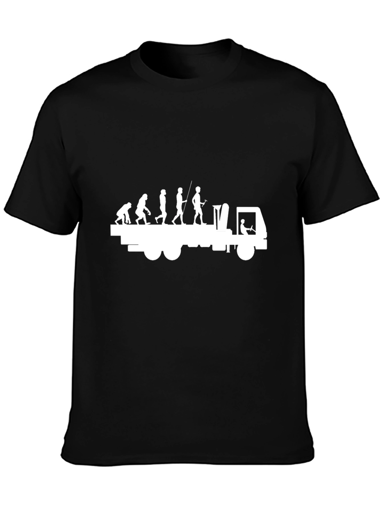 Evolution Trucker T-Shirt - Black Cotton Tee