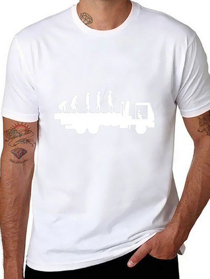 Evolution Trucker T-Shirt - Black Cotton Tee