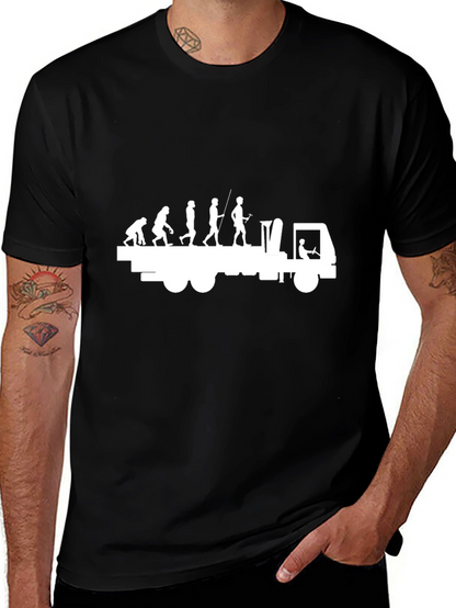 Evolution Trucker T-Shirt - Black Cotton Tee