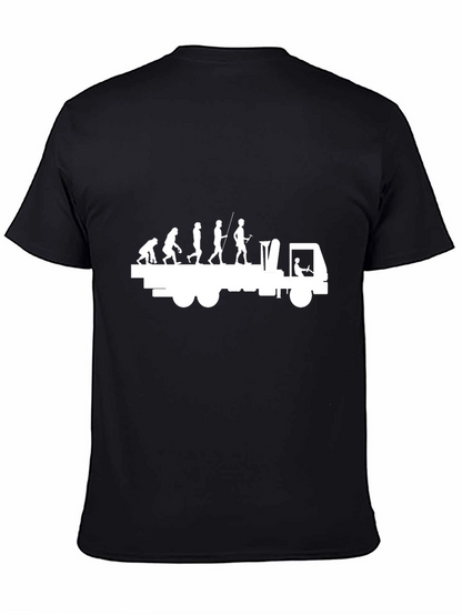 Evolution Trucker T-Shirt - Black Cotton Tee