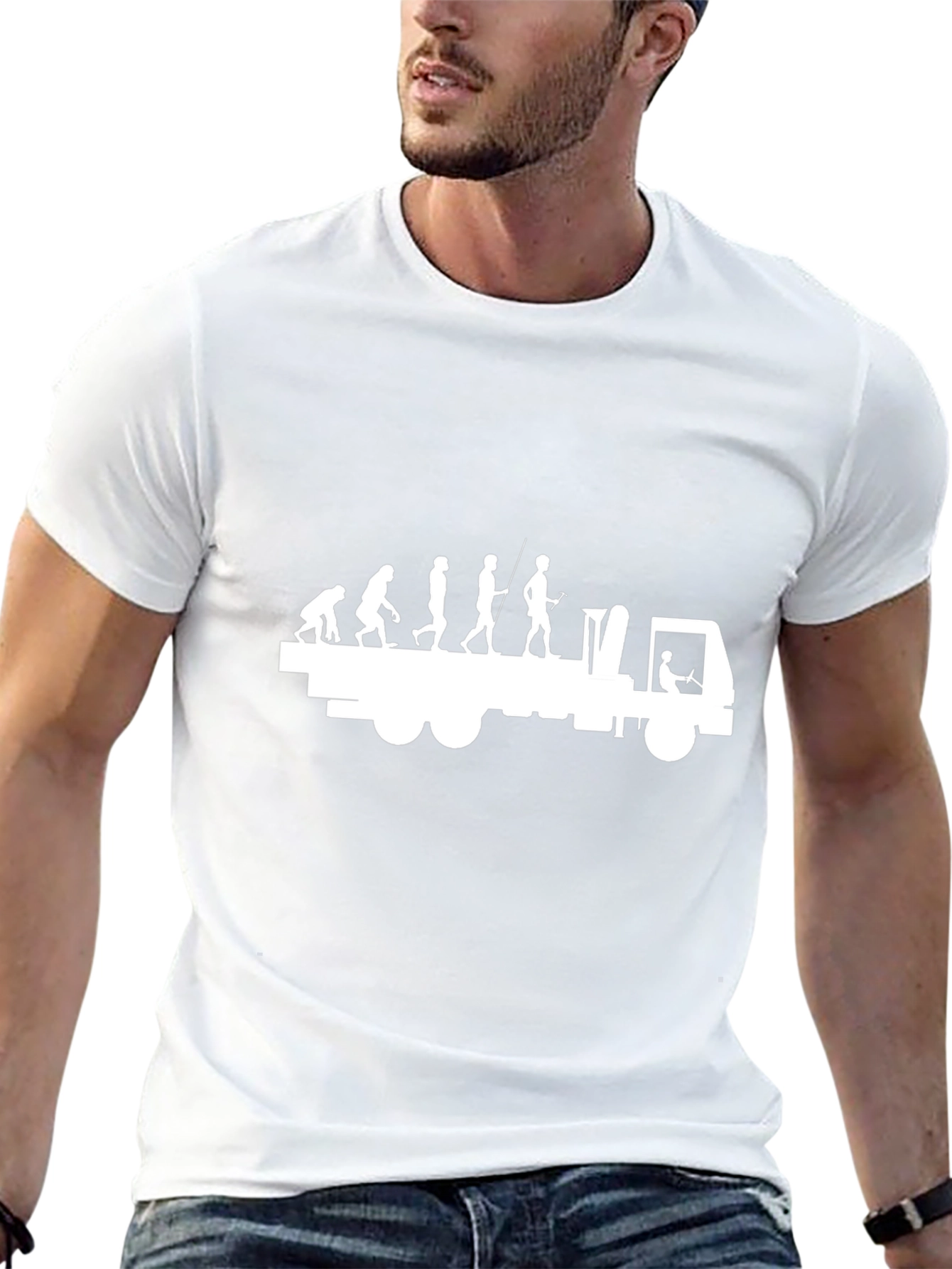 Evolution Trucker T-Shirt - Black Cotton Tee