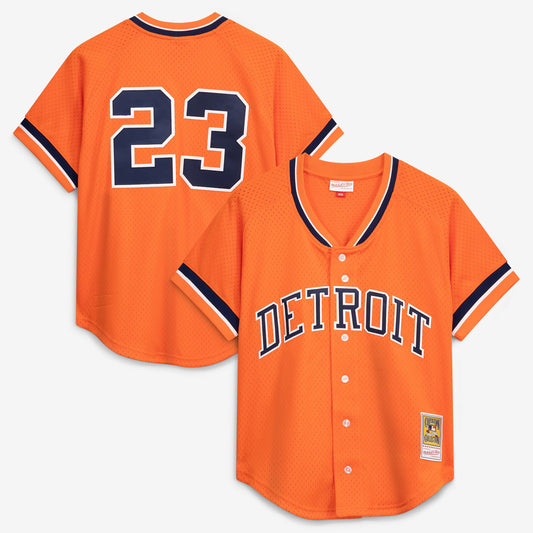 Kirk Gibson Detroit Tigers Mitchell &amp;amp; Ness Cooperstown Collection Mesh Batting Practice Button-Up Jersey - Orange