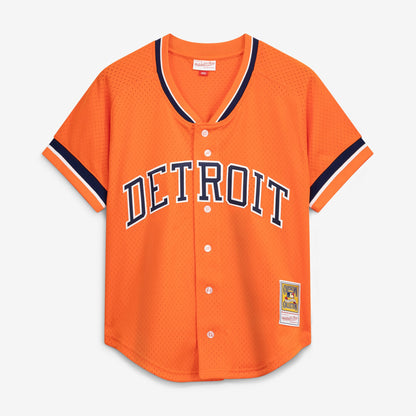 Kirk Gibson Detroit Tigers Mitchell &amp;amp; Ness Cooperstown Collection Mesh Batting Practice Button-Up Jersey - Orange