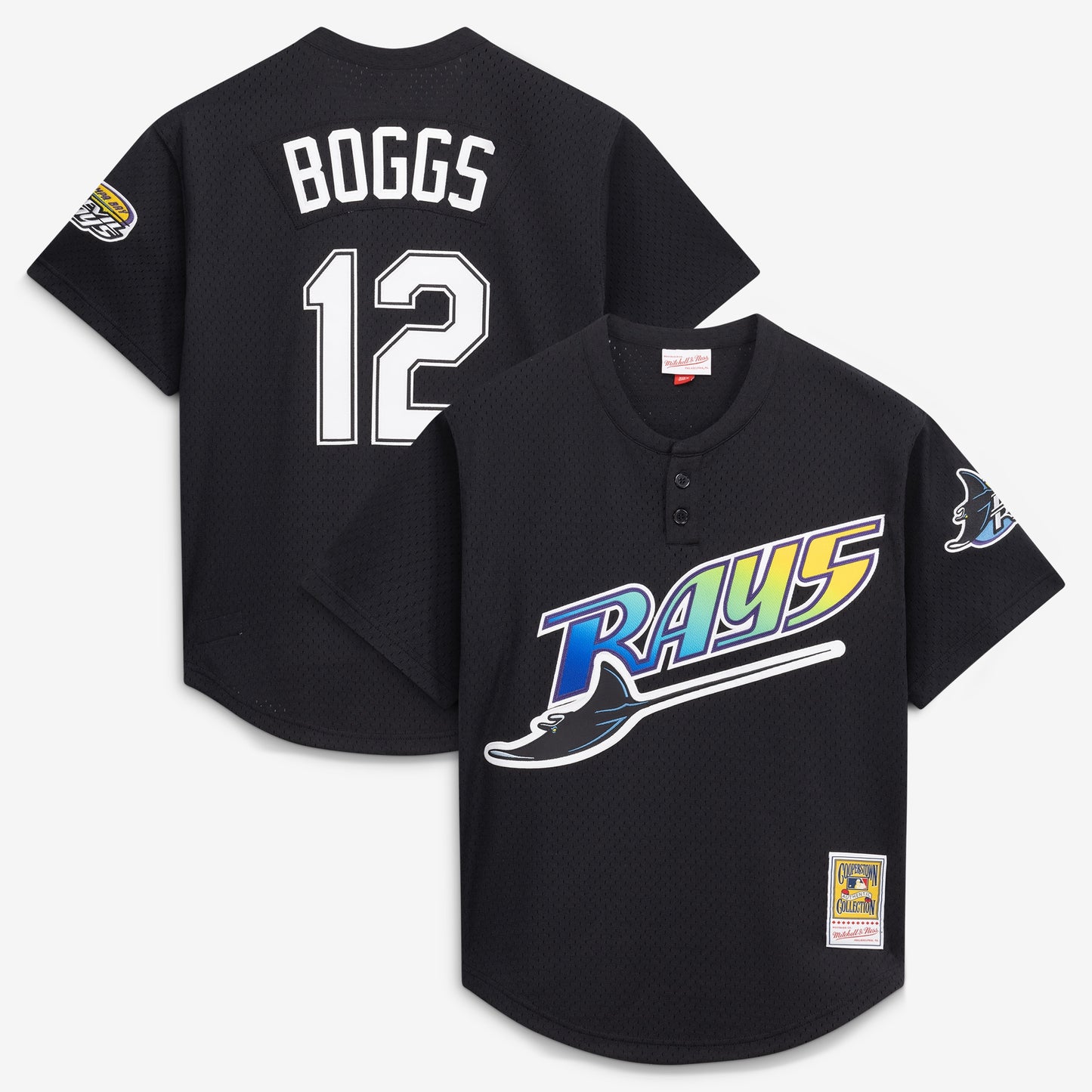 Wade Boggs Tampa Bay Rays Mitchell &amp;amp; Ness Authentic Batting Practice Jersey - Black