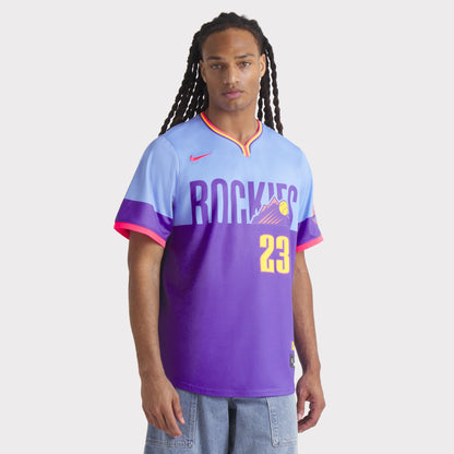 Kris Bryant Colorado Rockies Nike 2025 City Connect Limited Player Jersey - Purple/Light Blue