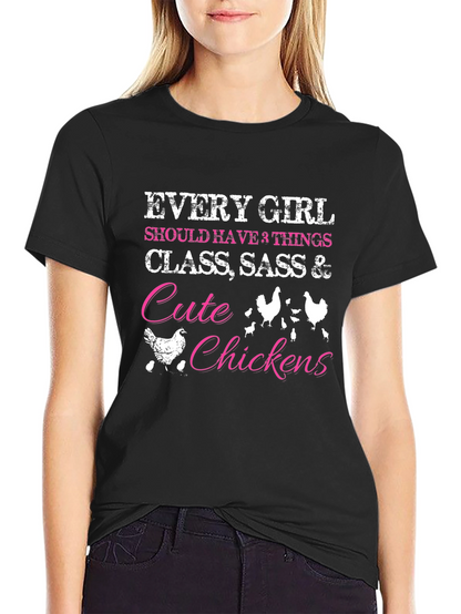 Cute Chickens Womens Graphic Tee