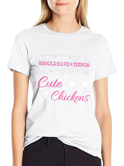 Cute Chickens Womens Graphic Tee