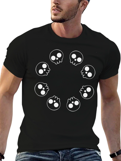 Skull Circle Graphic Black T-Shirt