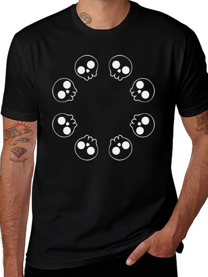 Skull Circle Graphic Black T-Shirt