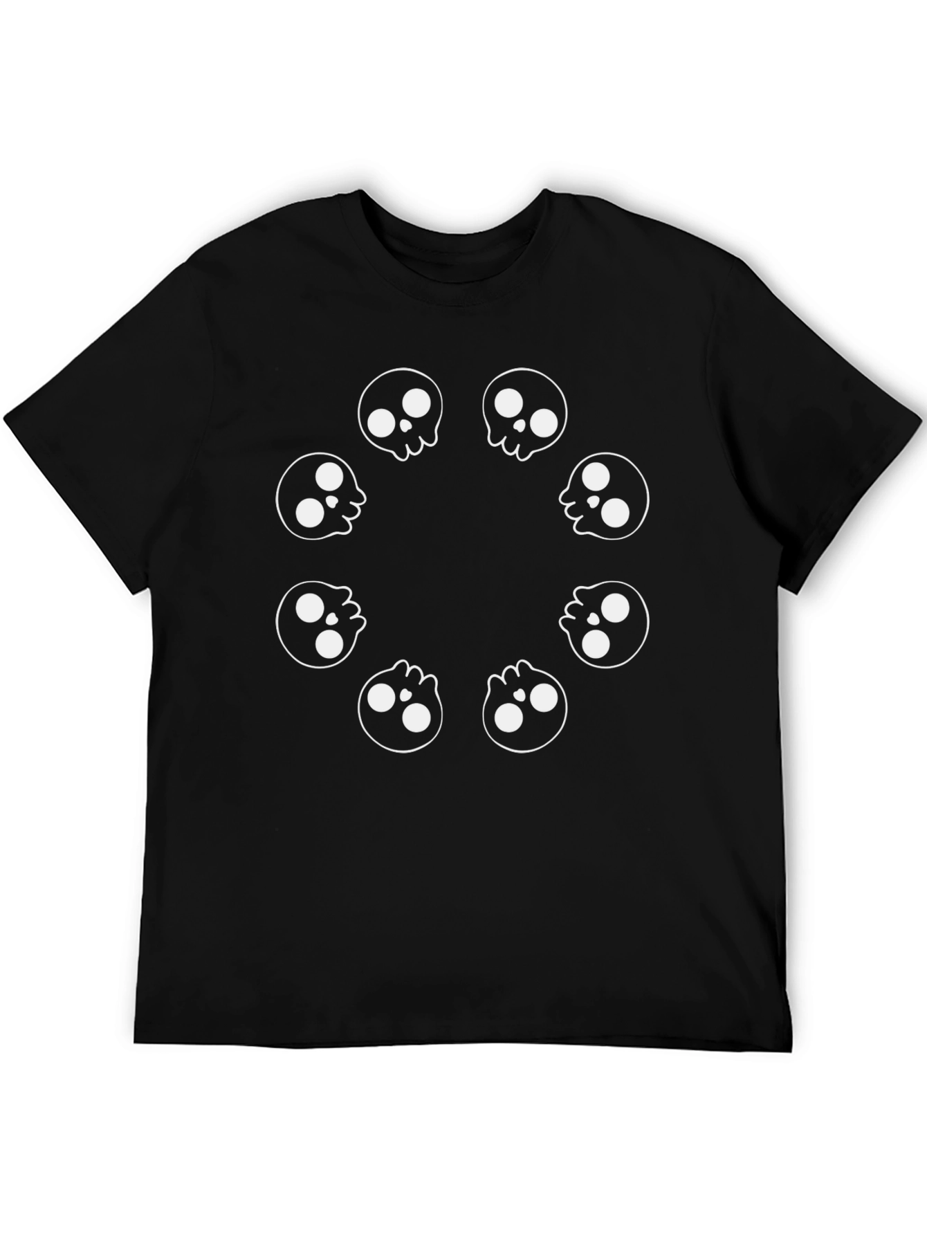Skull Circle Graphic Black T-Shirt