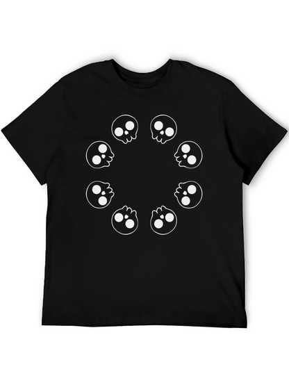 Skull Circle Graphic Black T-Shirt