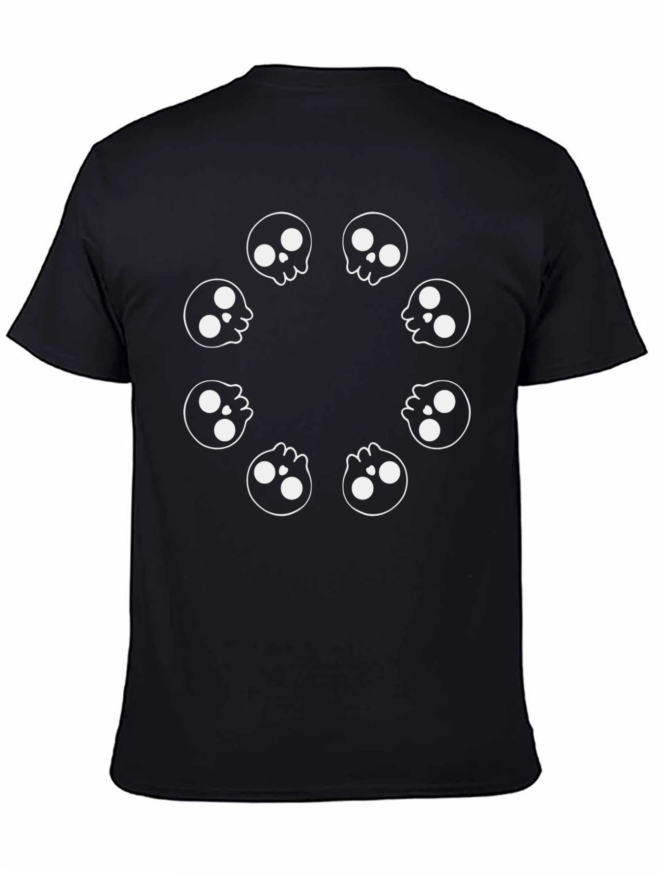 Skull Circle Graphic Black T-Shirt