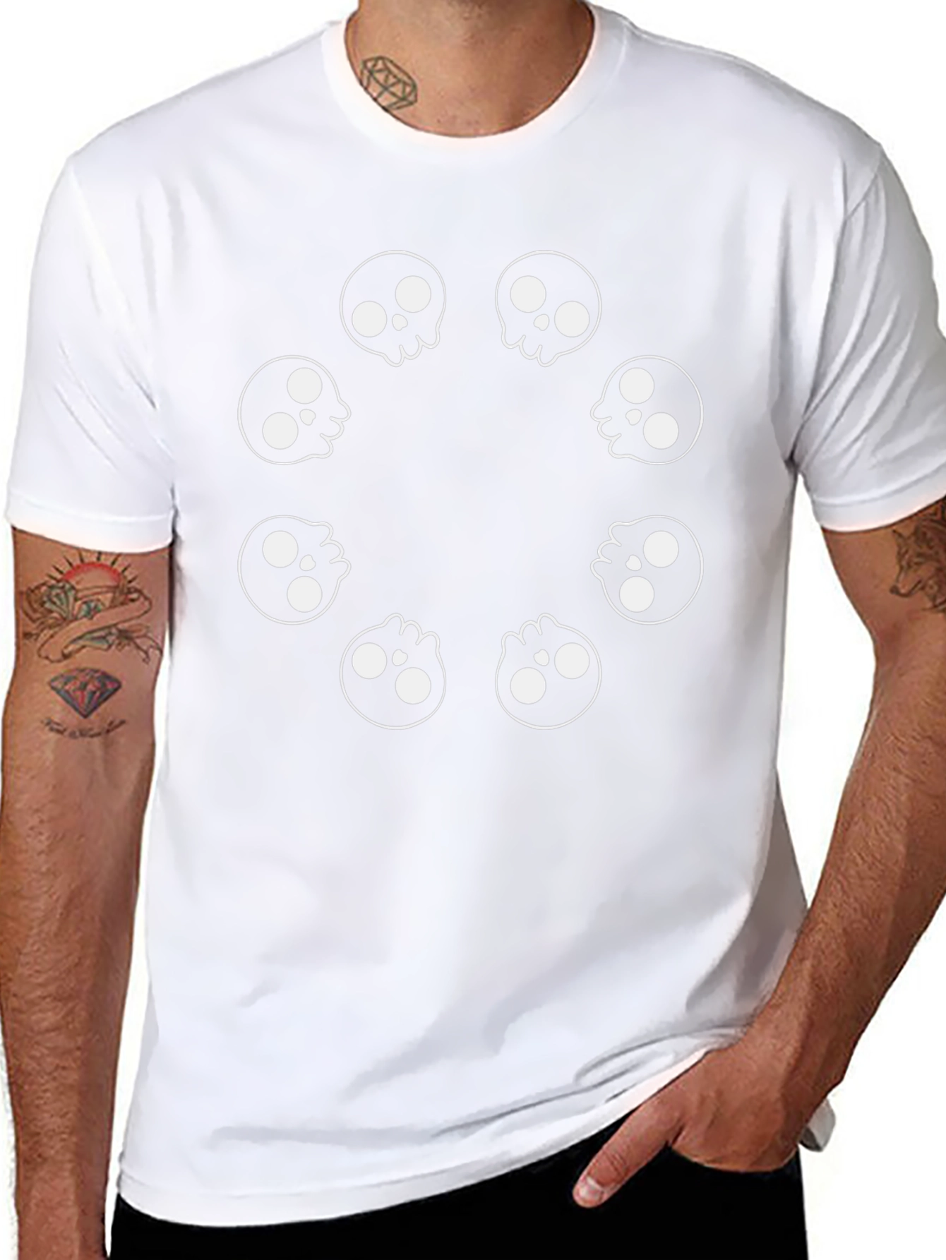 Skull Circle Graphic Black T-Shirt