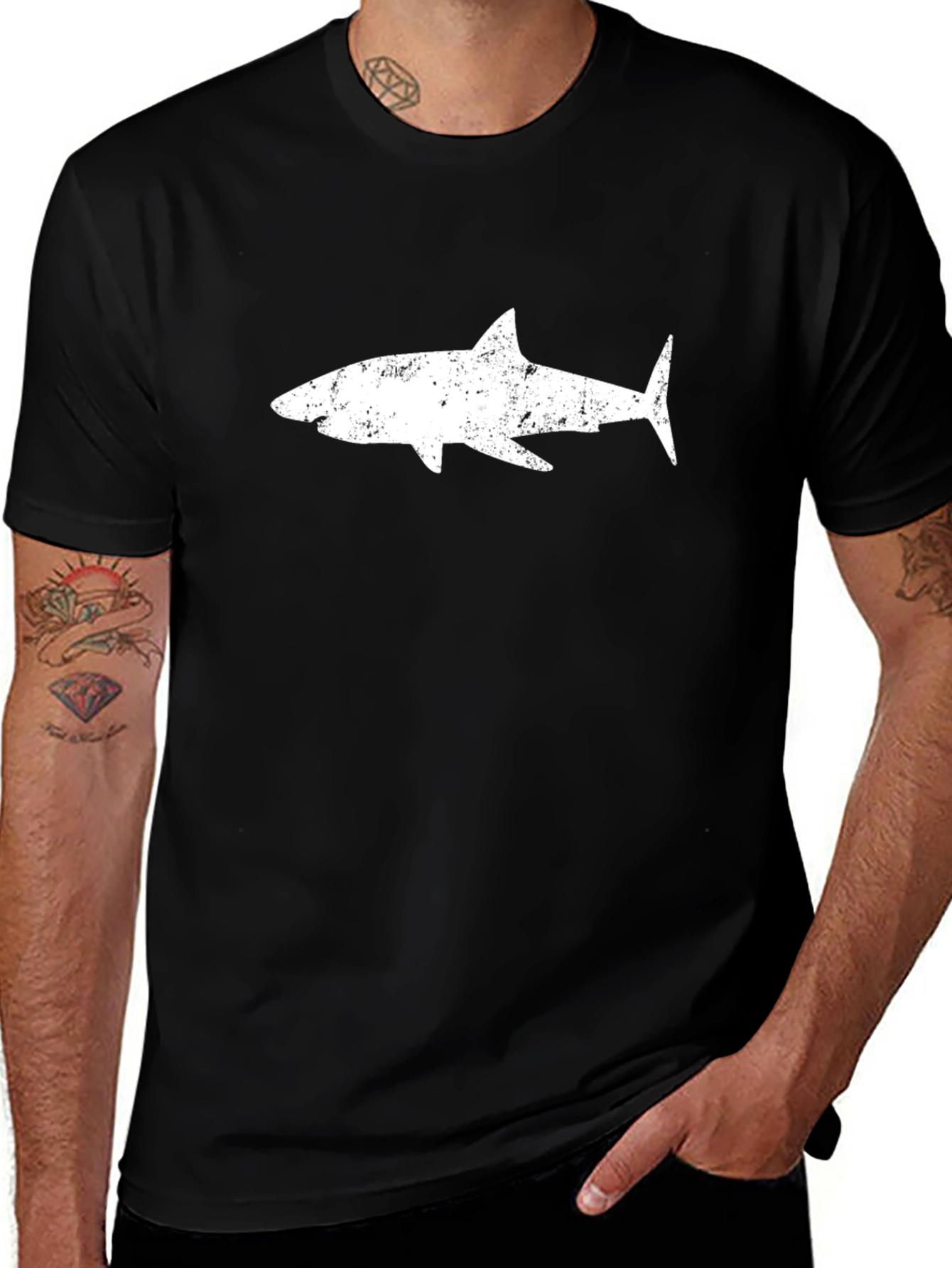 Cool Shark Graphic Black T-Shirt