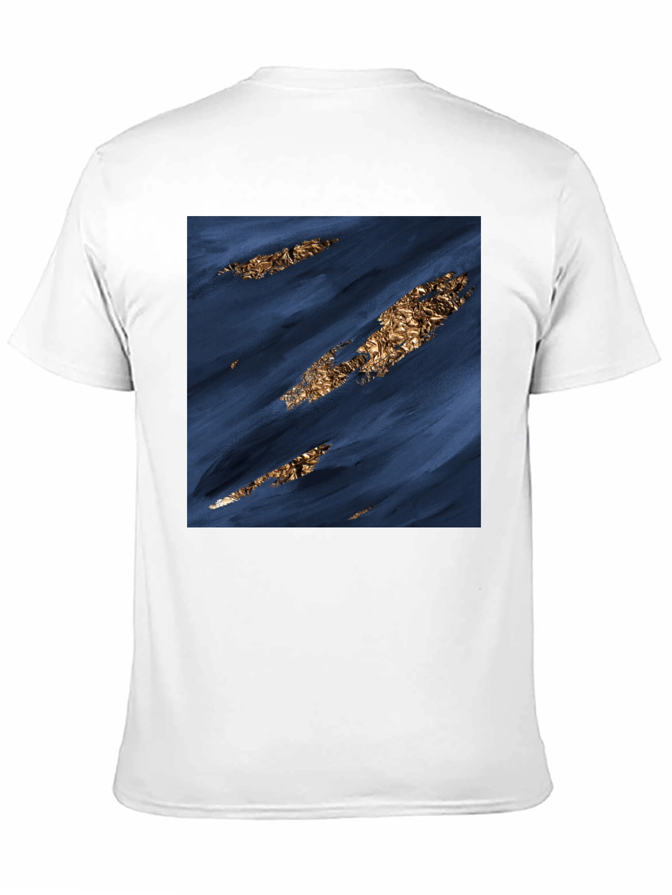 Modern Abstract Art Tee - Navy & Gold
