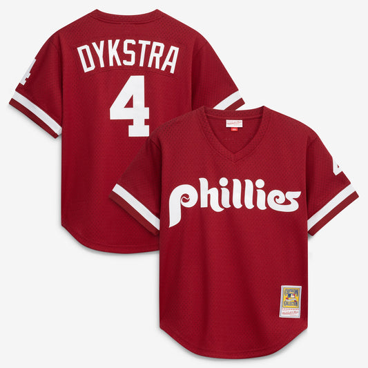 Lenny Dykstra Philadelphia Phillies Mitchell &amp;amp; Ness Authentic Batting Practice Jersey - Scarlet