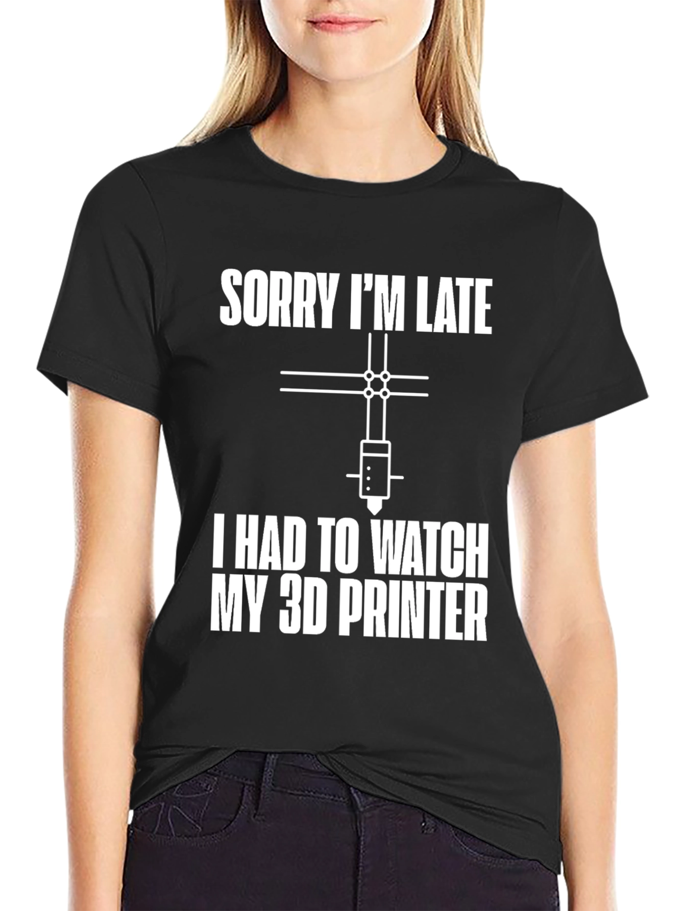 Funny 3D Printer Watch Late Graphic T-Shirt