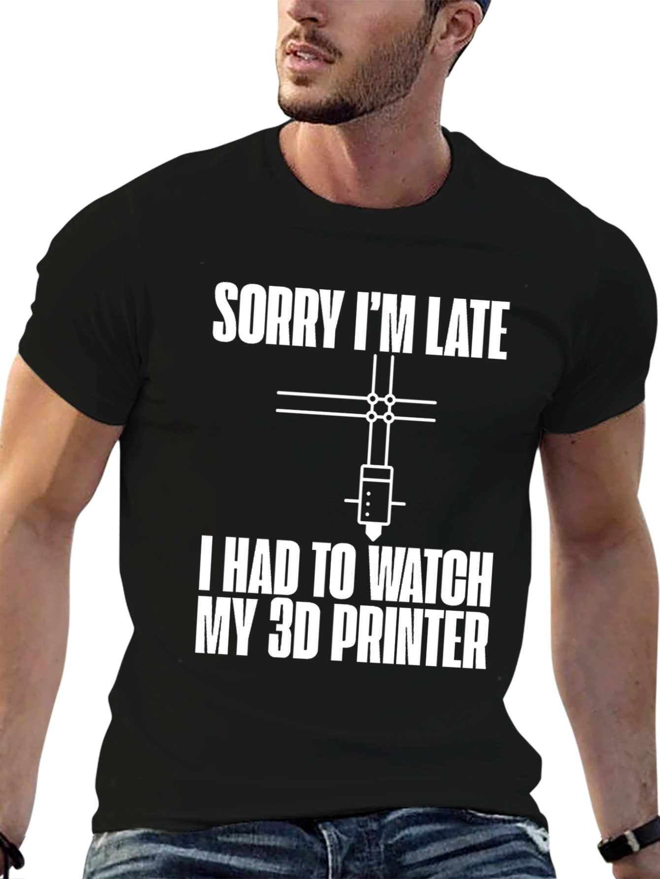 Funny 3D Printer Watch Late Graphic T-Shirt