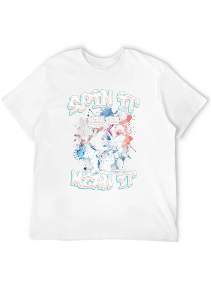 Spin It Like You Mean It Black Graphic Tee