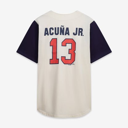 Atlanta Braves Profile Big &amp;amp; Tall Two-Color Fashion Jersey - Cream/Navy