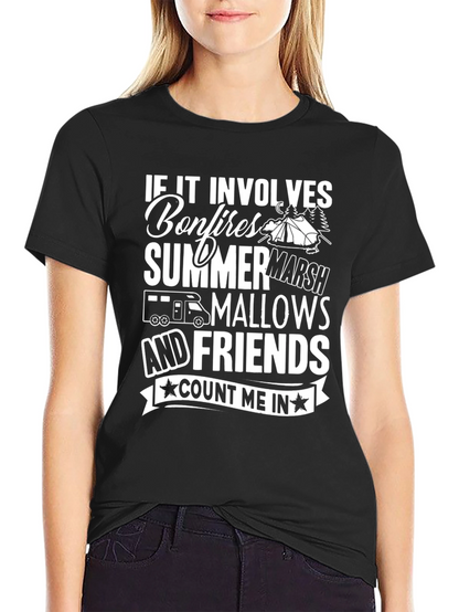Camping Bonfire Graphic T-Shirt