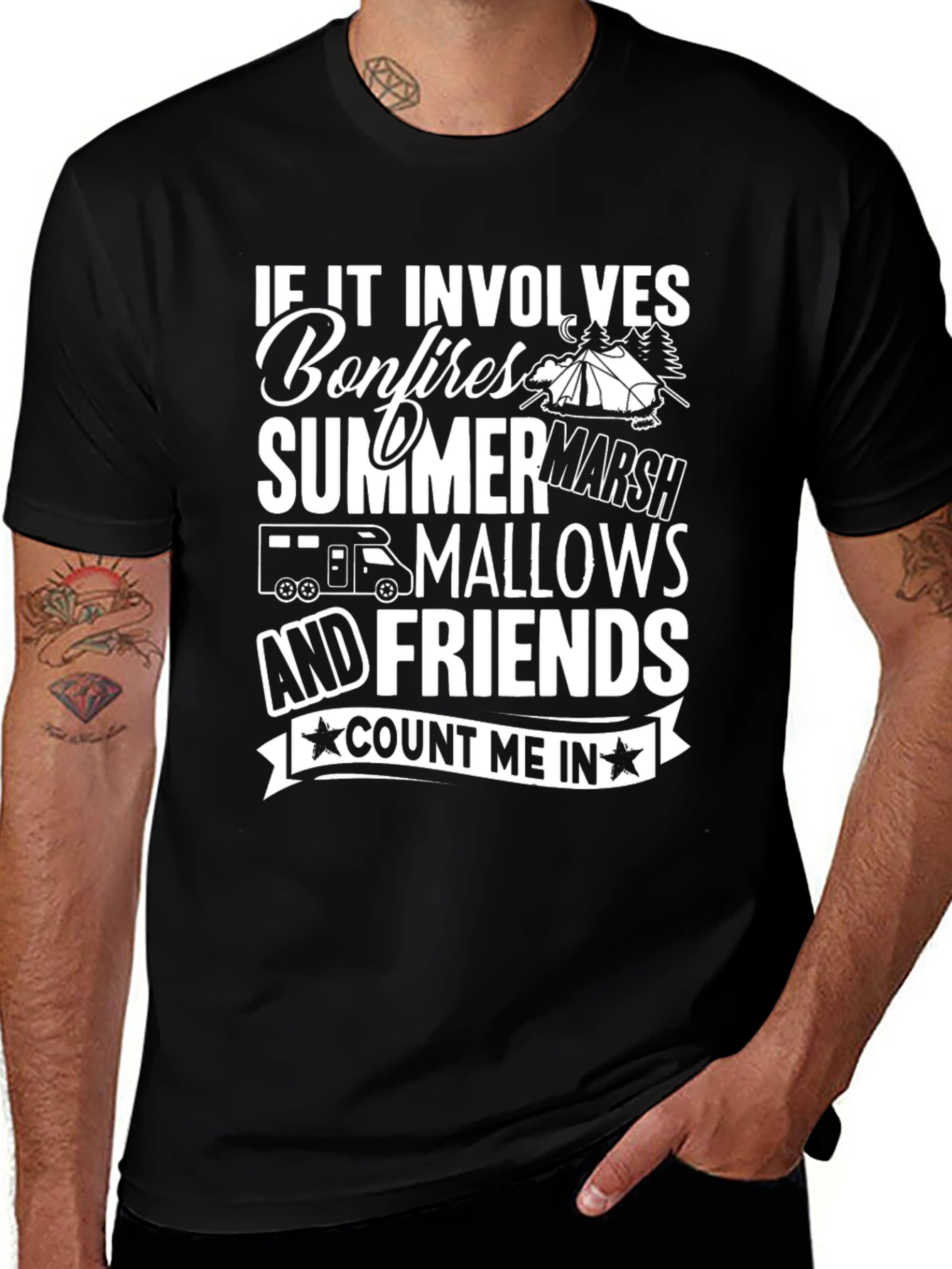 Camping Bonfire Graphic T-Shirt