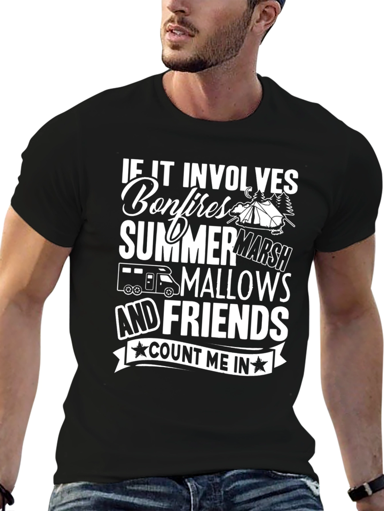 Camping Bonfire Graphic T-Shirt