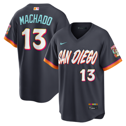 Manny Machado San Diego Padres Nike 2026 City Connect Stadium Jersey - Obsidian