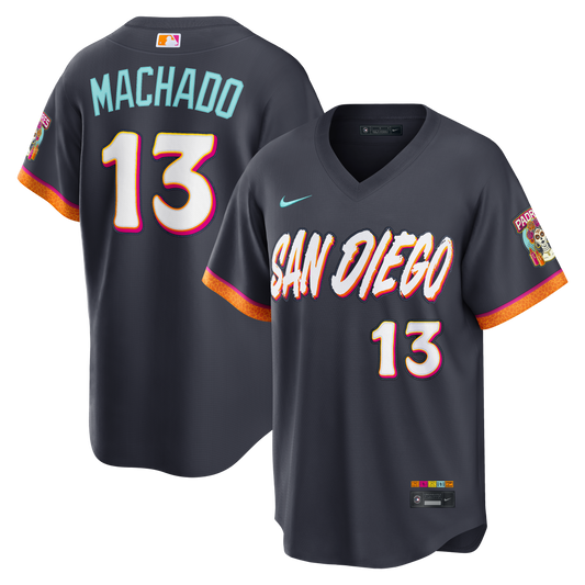 Manny Machado San Diego Padres Nike 2026 City Connect Stadium Jersey - Obsidian