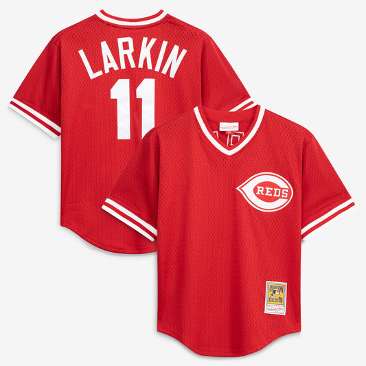 Barry Larkin Cincinnati Reds Mitchell &amp;amp; Ness Authentic Batting Practice Jersey - Red