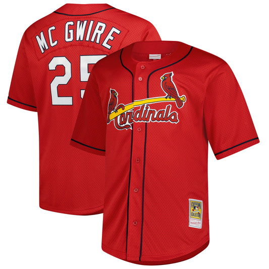 Mark McGwire St. Louis Cardinals Mitchell &amp;amp; Ness Big &amp;amp; Tall Cooperstown Mesh Batting Practice Jersey - Red