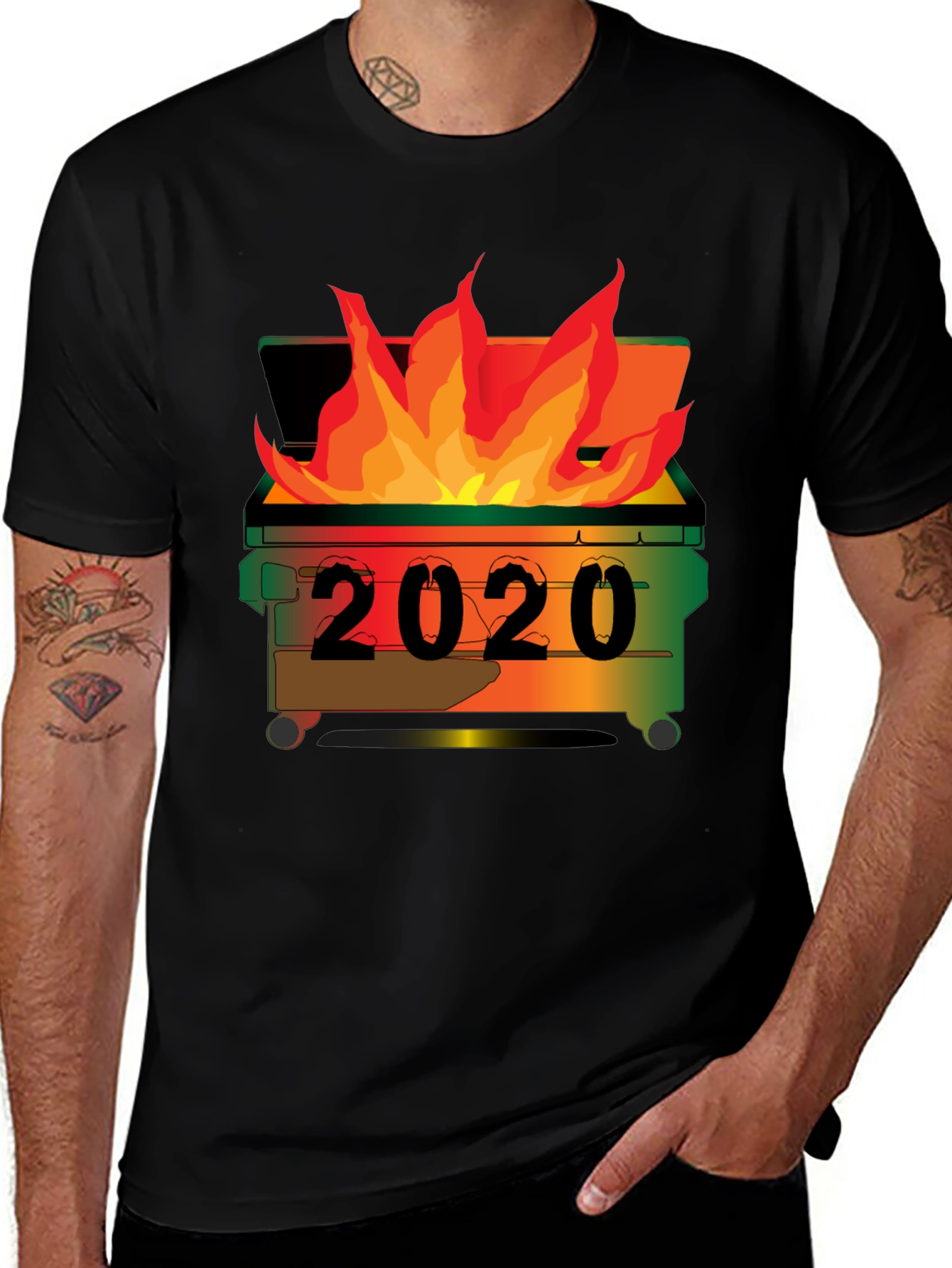 2020 Dumpster Fire T-Shirt - Unisex Black Tee
